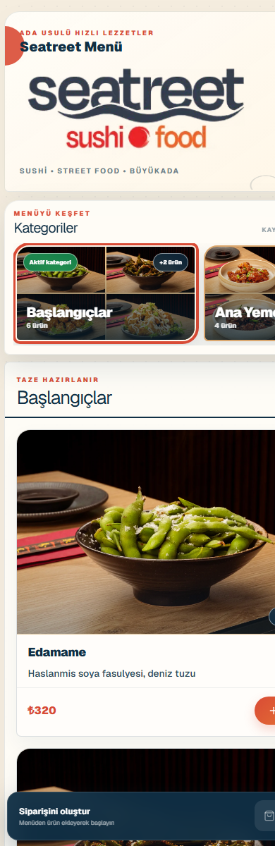 Seatreet gerçek dijital menü ekranı